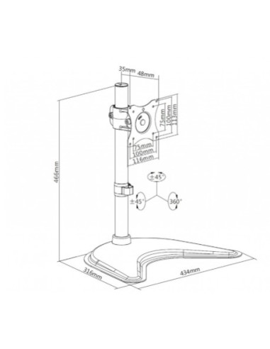 Peana de sobremesa para TV