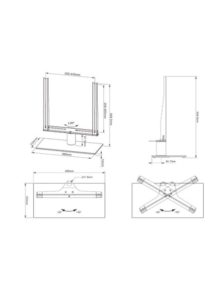 Peana TV de sobremesa para TV entre 32"-42"