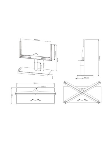 Peana de sobremesa para TV entre 60"-75"