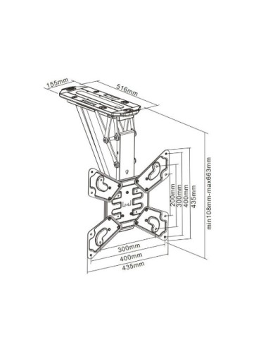 Soporte televisión techo motorizado de 32" a 55"