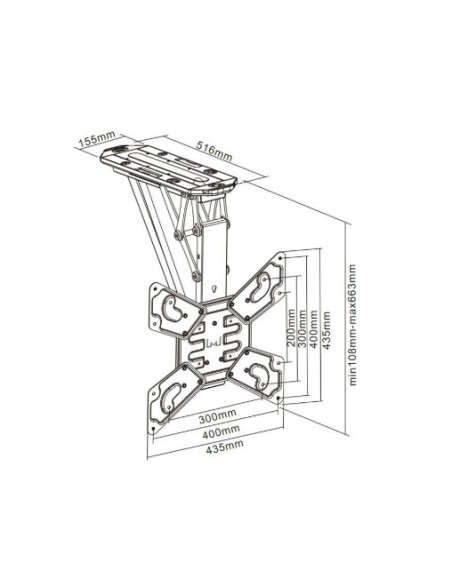Soporte televisión techo motorizado de 32" a 55"