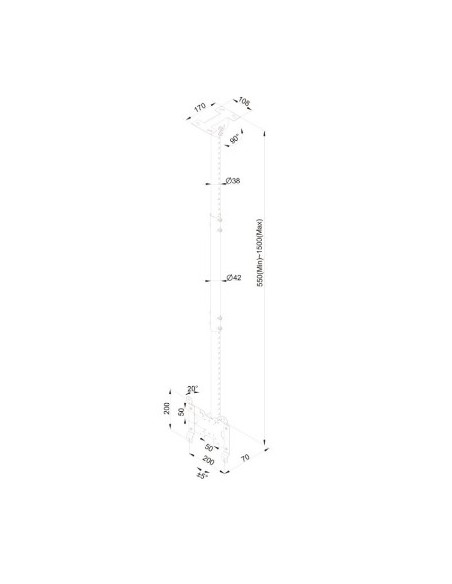 Soporte televisión techo blanco de 24" a 42"