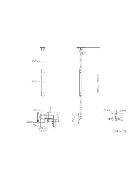 Soporte televisión techo hasta 32"