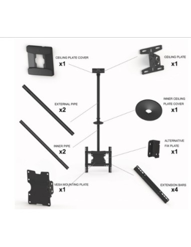 Soporte techo televisión giratorio de 32" a 55"