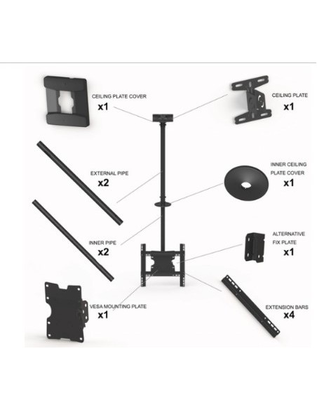 Soporte techo televisión giratorio de 32" a 55"