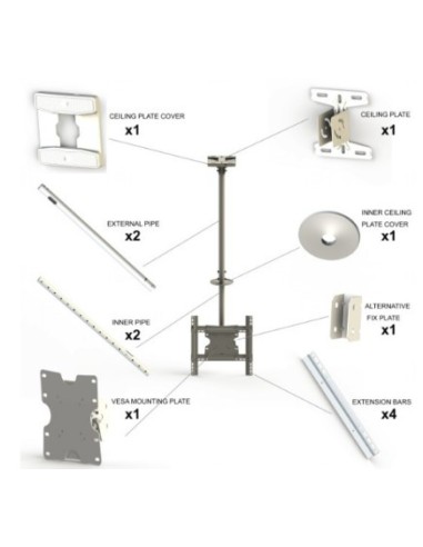 Soporte techo blanco televisión giratorio de 32" a 55"