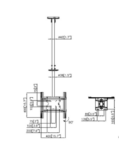Soporte techo blanco televisión giratorio de 32" a 55"