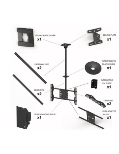 Soporte techo televisión giratorio de 55" a 70"