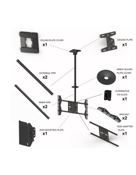 Soporte techo televisión giratorio de 55" a 70"