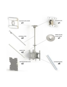 Soporte doble televisión techo blanco de 32" a 55" 2