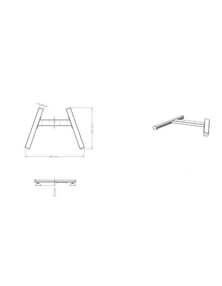 Peana televisión Large con base de 52" a 90"