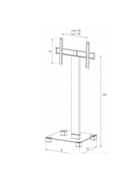 Peana televisión con ruedas de 32" a 60"