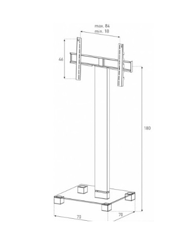 Peana televisión blanco con ruedas de 32" a 60"