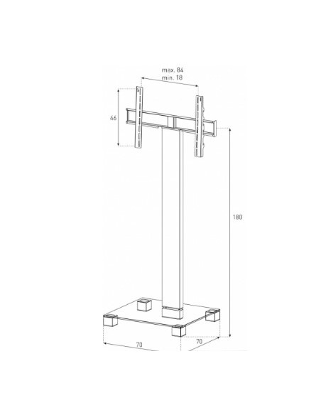 Peana televisión blanco con ruedas de 32" a 60"