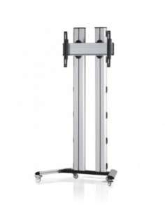 Peana stand televisión con estante y ruedas de 60" a 110" 2