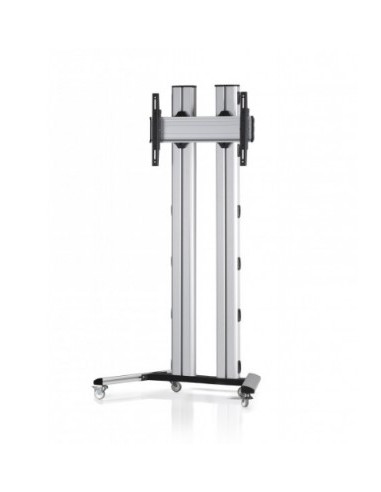 Peana stand televisión con estante y ruedas de 60" a 110"