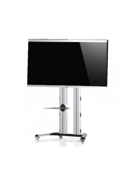 Peana stand televisión con estante y ruedas de 60" a 110"