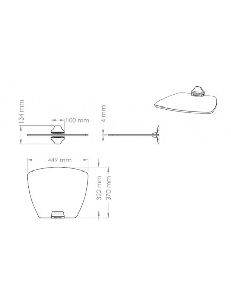 Peana stand televisión con estante y ruedas de 60" a 110"