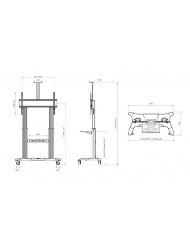 Peana televisión profesional ruedas 60" a 100"