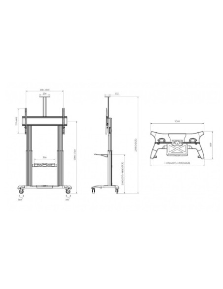 Peana televisión profesional ruedas 60" a 100"