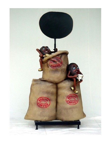 Sacos y granos de cafe