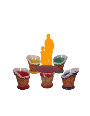 Conjunto mesa y sillas cucurucho