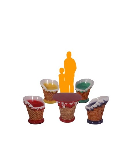 Conjunto mesa y sillas cucurucho