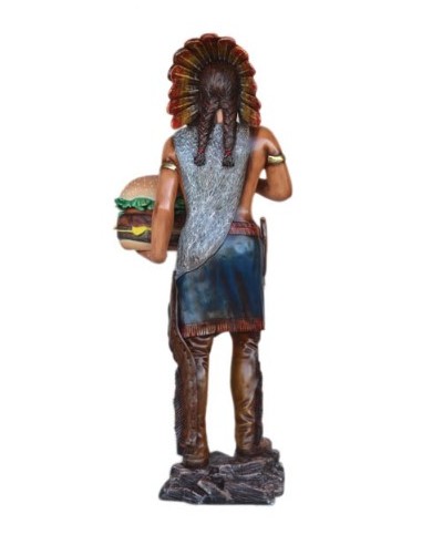 Indio con cucurucho y hamburguesa