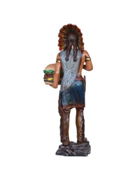 Indio con cucurucho y hamburguesa