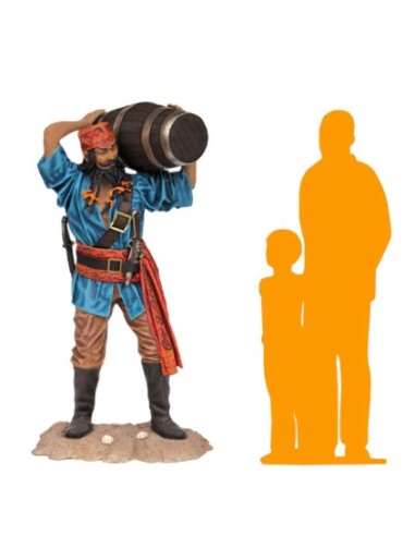 Pirata con barril de ron