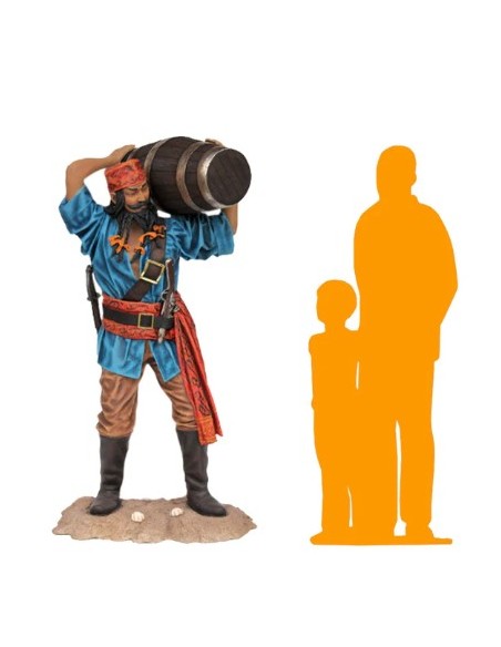 Pirata con barril de ron