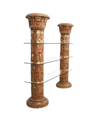 Columnas egipcias con estantes