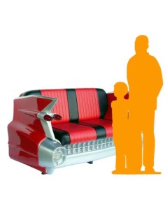 Sofa retro coche Chevy USA (rojo) 2