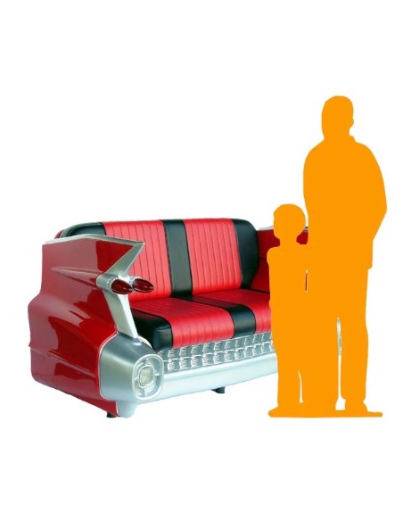 Sofa retro coche Chevy USA (rojo)