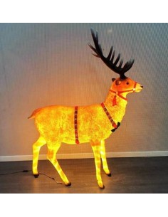 Reno trineo Papa Nöel luminoso 2