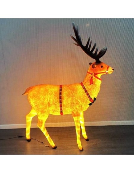 Reno trineo Papa Nöel luminoso