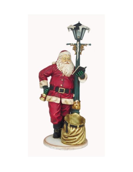 Papa Nöel con farola y saco regalos dorado