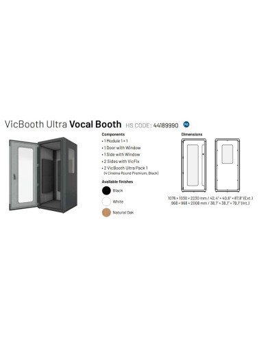VicBooth Ultra Vocal Booth 1 x 1