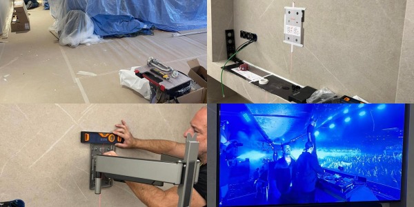 Instalación de TV de 80″ con barra Sonos: cine en casa sin cables a la vista.