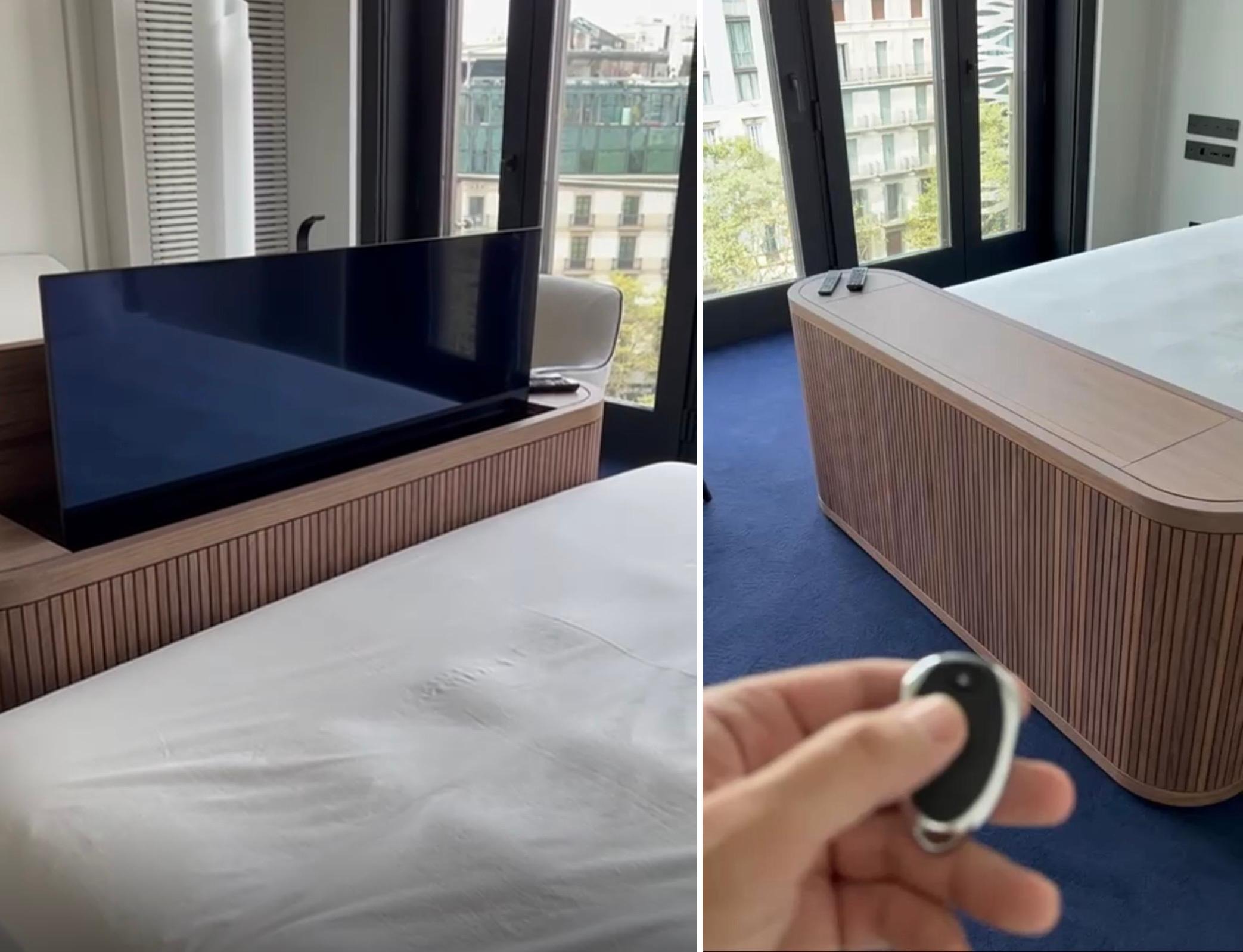 Televisión oculta en mueble a medida: orden y diseño en el dormitorio